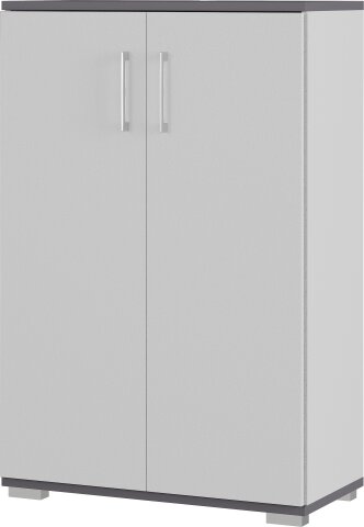 Kommode >M-416< (BxHxT: 80x123x40 cm) in grau | anthrazit - 80x123x40cm (BxHxT)