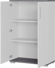Kommode >M-416< (BxHxT: 80x123x40 cm) in grau | anthrazit - 80x123x40cm (BxHxT)