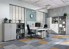 Kommode >M-416< (BxHxT: 80x123x40 cm) in grau | anthrazit - 80x123x40cm (BxHxT)