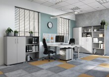 Aktenschrank >M-416< (BxHxT: 80x200x40 cm) in grau | anthrazit