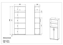 Aktenschrank >M-416< (BxHxT: 80x200x40 cm) in grau | anthrazit
