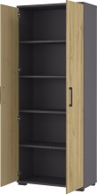 Aktenschrank >M-416< (BxHxT: 80x200x40 cm) in anthrazit | hellbraun