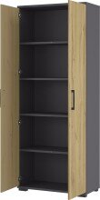 Aktenschrank >M-416< (BxHxT: 80x200x40 cm) in anthrazit | hellbraun