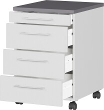 Rollcontainer >M-416< (BxHxT: 42x61x49 cm) in grau | anthrazit
