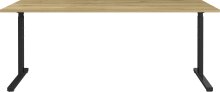 Schreibtisch >M-416< (BxHxT: 180x80x80 cm) in hellbraun | schwarz