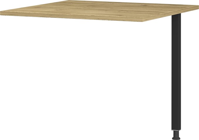 Schreibtisch >M-416< (BxHxT: 80x80x80 cm) in hellbraun | schwarz