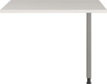 Schreibtisch >M-416< (BxHxT: 80x80x80 cm) in grau | silber - 80x80x80cm (BxHxT)