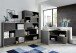 Schreibtisch >M-411< (BxHxT: 120x76x120 cm) in anthrazit | braun