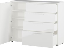 Sideboard >M-403< (BxHxT: 135x107x40 cm) in weiss - 135x107x40cm (BxHxT)