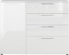 Sideboard >M-403< (BxHxT: 135x107x40 cm) in weiss - 135x107x40cm (BxHxT)