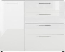 Sideboard >M-403< (BxHxT: 135x107x40 cm) in weiss - 135x107x40cm (BxHxT)