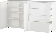 Sideboard >M-403< (BxHxT: 186x107x40 cm) in weiss - 186x107x40cm (BxHxT)