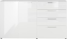 Sideboard >M-403< (BxHxT: 186x107x40 cm) in weiss - 186x107x40cm (BxHxT)