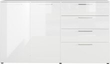 Sideboard >M-403< (BxHxT: 186x107x40 cm) in weiss - 186x107x40cm (BxHxT)