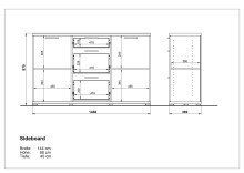 Sideboard >M-395< (BxHxT: 144x88x40 cm) in braun -...