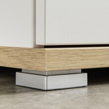 Kommode >M-407< (BxHxT: 89x118x37 cm) in weiss | braun - 89x118x37cm (BxHxT)