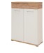 Kommode >M-407< (BxHxT: 89x118x37 cm) in weiss | braun - 89x118x37cm (BxHxT)