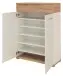 Kommode >M-407< (BxHxT: 89x118x37 cm) in weiss | braun - 89x118x37cm (BxHxT)