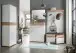 Kommode >M-407< (BxHxT: 89x118x37 cm) in weiss | braun - 89x118x37cm (BxHxT)