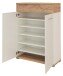 Kommode >M-407< (BxHxT: 89x118x37 cm) in weiss | braun - 89x118x37cm (BxHxT)
