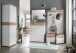 Kommode >M-407< (BxHxT: 89x118x37 cm) in weiss | braun - 89x118x37cm (BxHxT)
