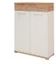 Kommode >M-407< (BxHxT: 89x118x37 cm) in weiss | braun - 89x118x37cm (BxHxT)