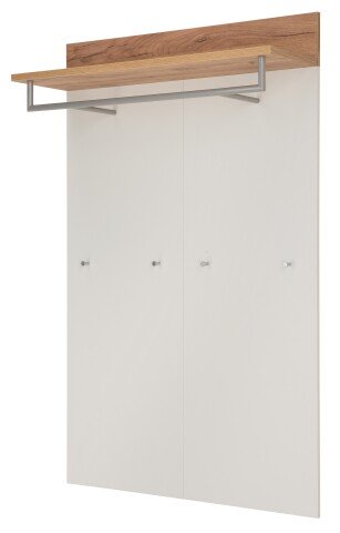 Garderobenpaneel >M-407< (BxHxT: 96x147x29 cm) in weiss | braun