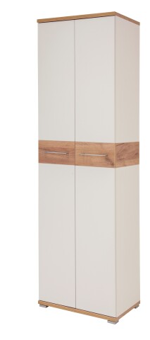 Garderobenschrank >M-407< (BxHxT: 59x199x40 cm) in weiss | braun