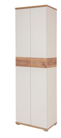 Garderobenschrank >M-407< (BxHxT: 59x199x40 cm) in weiss | braun