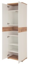 Garderobenschrank >M-407< (BxHxT: 59x199x40 cm) in weiss | braun