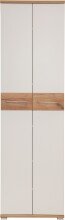 Garderobenschrank >M-407< (BxHxT: 59x199x40 cm) in weiss | braun