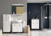 Kommode >M-417< (BxHxT: 39x119x35 cm) in weiss - 39x119x35cm (BxHxT)