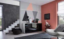 Sideboard >M-400< (BxHxT: 194x82x40 cm) in anthrazit - 194x82x40cm (BxHxT)