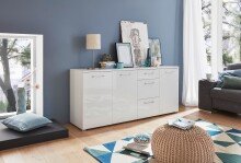Sideboard >M-400< (BxHxT: 194x82x40 cm) in weiß - 194x82x40cm (BxHxT)