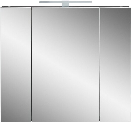 Spiegelschrank >M-391< (BxHxT: 76x71x23 cm) in anthrazit - 76x71x23cm (BxHxT)