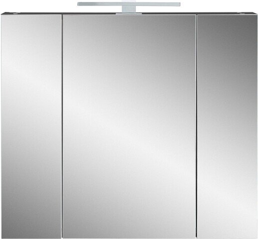 Spiegelschrank >M-391< (BxHxT: 76x71x23 cm) in anthrazit - 76x71x23cm (BxHxT)