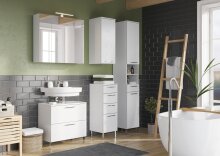 Spiegelschrank >M-391< (BxHxT: 76x71x23 cm) in weiss - 76x71x23cm (BxHxT)