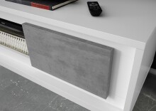 TV-Board >Sky< (BxHxT: 156x45x50 cm) in Weiss Lack matt / Beton-Optik
