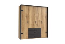 Kleiderschrank >Detroit< (BxHxT: 200x216x58 cm) in Plankeneiche