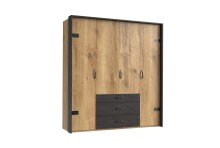 Kleiderschrank >Detroit< (BxHxT: 200x216x58 cm) in Plankeneiche