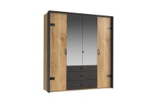 Kleiderschrank >Detroit< (BxHxT: 200x216x58 cm) in Plankeneiche