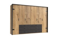 Kleiderschrank >Detroit< (BxHxT: 300x216x58 cm) in Plankeneiche