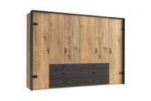 Kleiderschrank >Detroit< (BxHxT: 300x216x58 cm) in Plankeneiche