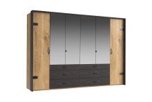 Kleiderschrank >Detroit< (BxHxT: 300x216x58 cm) in Plankeneiche