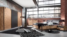 Schwebetürenschrank >Detroit< (BxHxT: 300x218x65 cm) in Plankeneiche