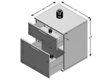 Nachtkommode >Sam III< in Eiche - 45x53x38cm (BxHxT)