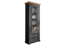 Vitrine >WZ-0133< (BxHxT: 79x214x42 cm) in grau -...