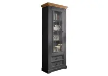 Vitrine >WZ-0133< (BxHxT: 79x214x42 cm) in grau -...
