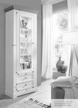 Vitrine >WZ-0133< (BxHxT: 79x214x42 cm) in grau - 79x214x42 (BxHxT)