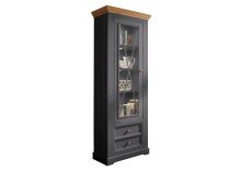 Vitrine >WZ-0133< (BxHxT: 79x214x42 cm) in grau -...